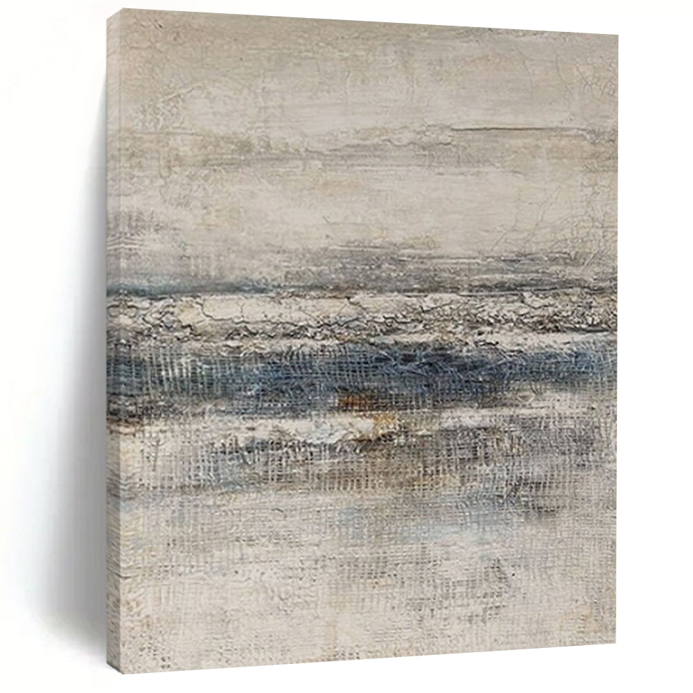 Gray and Blue Textured, "Coastal Haze" – Textured Abstract Painting On Canvas PS0956