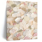 “Pastel - colored Textured Floral Abstract” - Impressionistic Flower Painting On Canvas PT0982