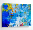 “Blue Abstract Energy” - Bold Abstract Painting On Canvas DKS439