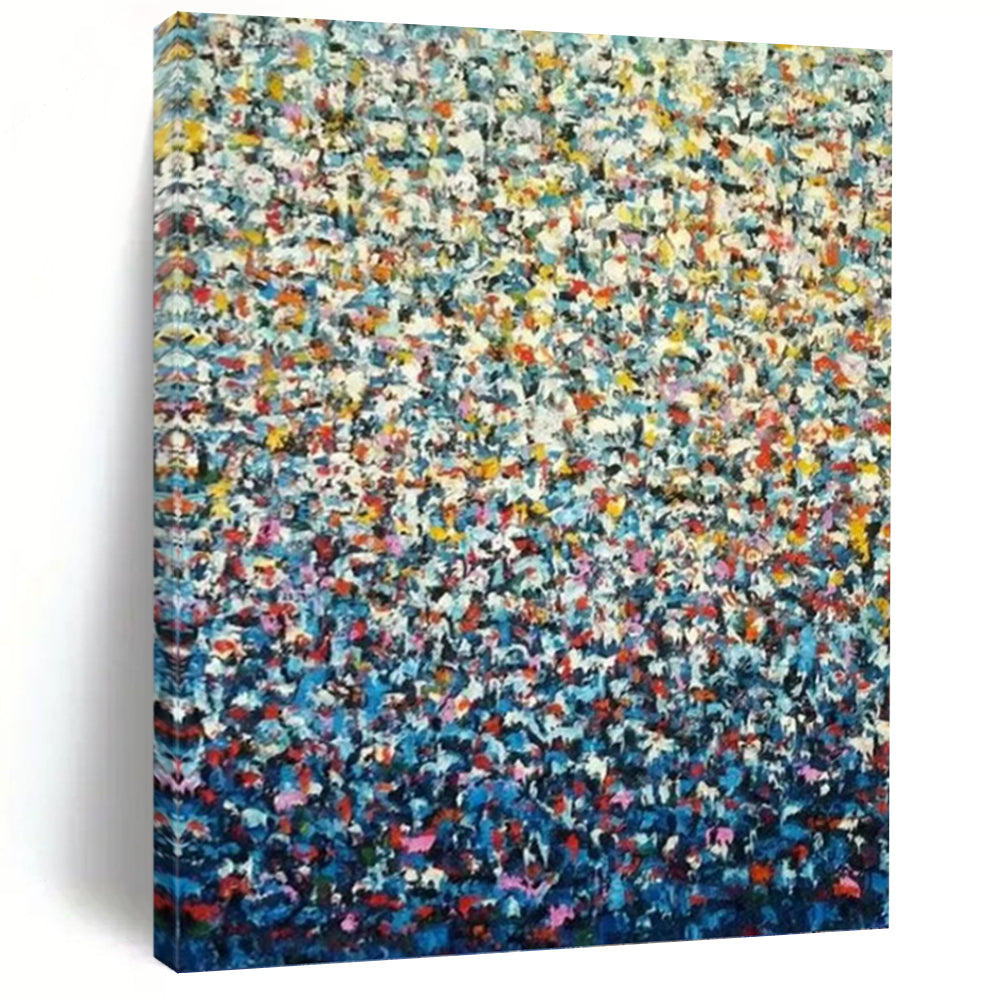 “Colorful Dot Abstract” - Pointillist - Inspired Painting On Canvas PT1344