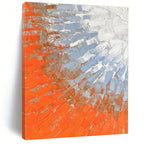 “Orange & Blue Textured Strokes” - Textured Abstract Painting On Canvas PS0405