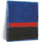 “Blue - Red - Black Color - Blocked Abstract” - Color - Field Painting On Canvas PT1954