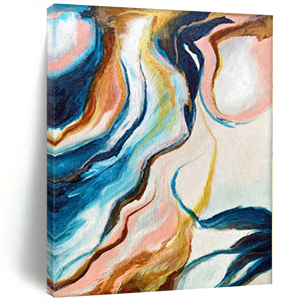 “Colorful Flowing Abstract” - Abstract Impasto Painting On Canvas PS0033