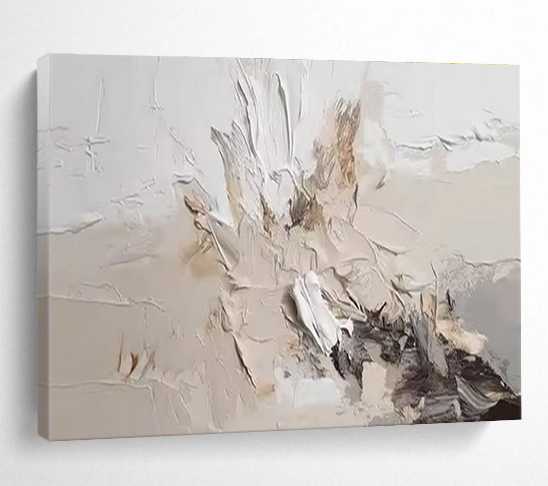 “Neutral Textured Abstract” - Textured Abstract Painting, Suitable for Minimalist Home & Art Studio DKS618