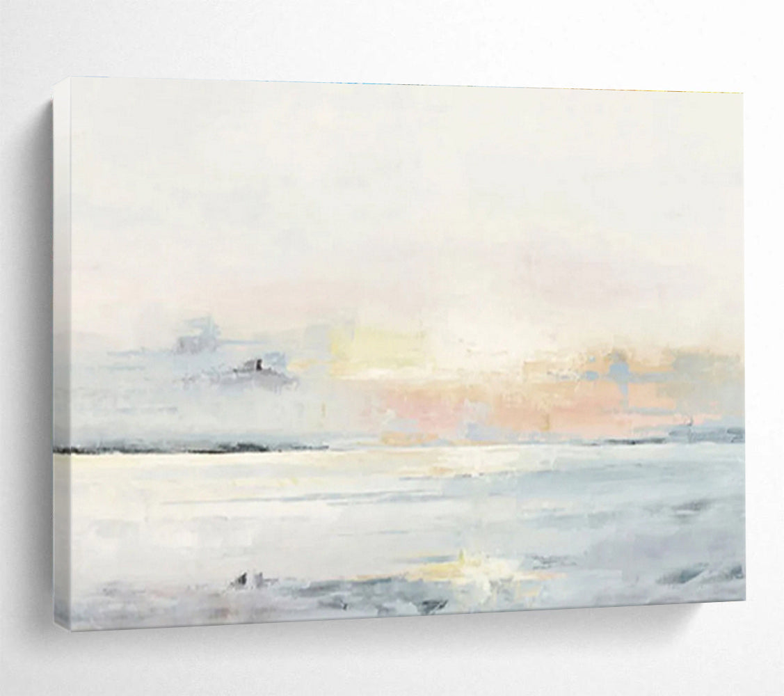 “Pastel Seascape Abstract” - Dreamy Coastal Painting On Canvas DKS406