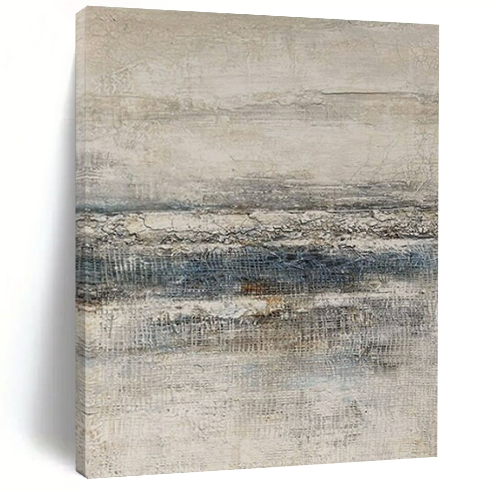 Gray and Blue Textured, "Coastal Layers" – Textured Abstract Painting On Canvas PS0964