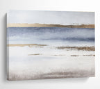 Blue and Gold Coastal Abstract Minimalist Seascape Painting On Canvas DKS135
