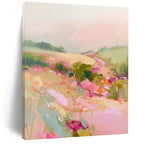 “Blush - Toned Floral Abstract Field” - Impressionist Abstract Painting On Canvas PT2012