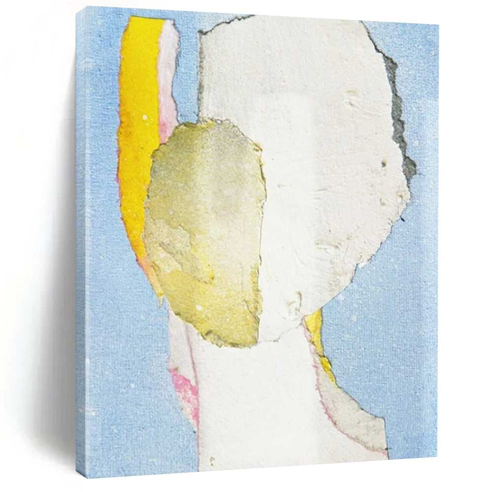 “Pastel Collage Portrait” - Mixed - Media Collage Painting On Canvas PT2225