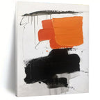Black, White, Orange Vibrant Contrast “Sunset Clash” - Painting On Canvas PS0802