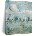 “Blue - Green Impressionist Landscape” - Impressionist Landscape Painting On Canvas PT1982