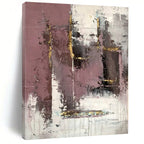 “Purple - Gold Abstract Textured Layers” - Opulent Abstract Painting On Canvas PS0366