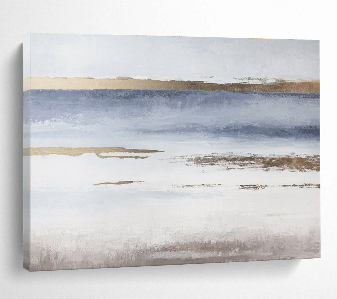 “Minimalist Coastal Abstract” - Abstract Seascape Painting On Canvas DKS517