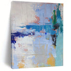 “Blue - Orange Abstract Fusion” - Vibrant Abstract Painting On Canvas PS0222