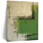 Green, Gray, Beige with Abstract Forms "Nature's Abstraction" Abstract Painting On Canvas PS1297