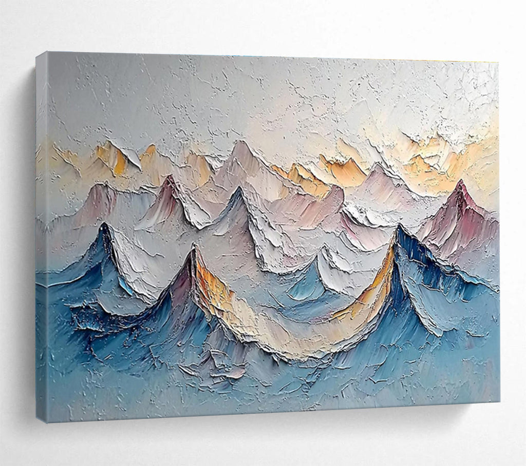 “Colorful Mountain Ridges” - Impasto Oil Painting on Canvas DKS902