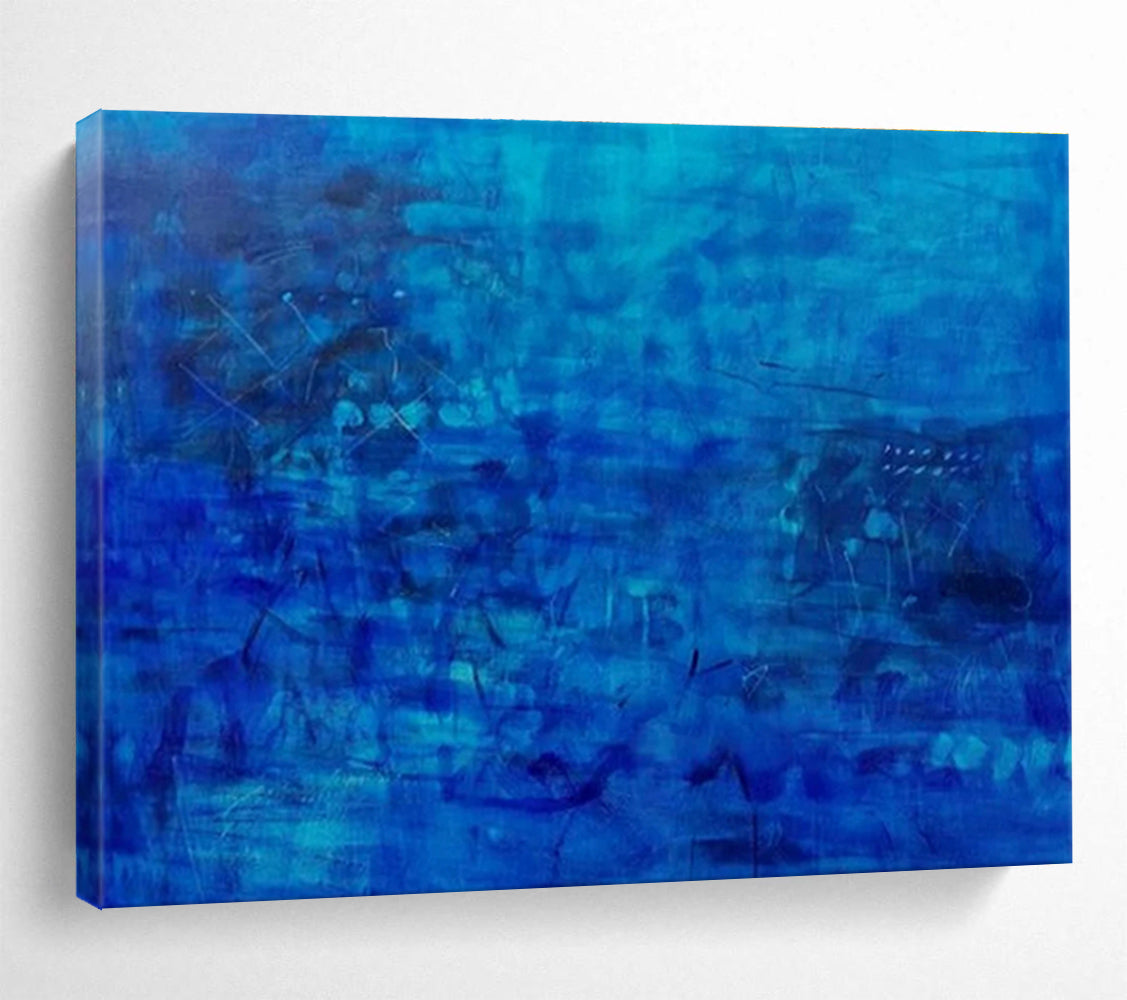 Deep Blue Abstract Painting On Canvas DKS072