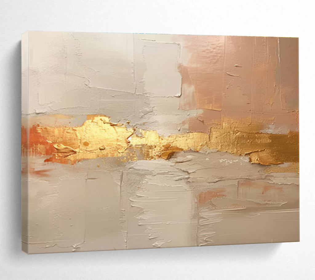 “Blush and Gold Abstract Textures” - Textured Abstract Painting, Fits Bedroom & Dressing Room DKS617