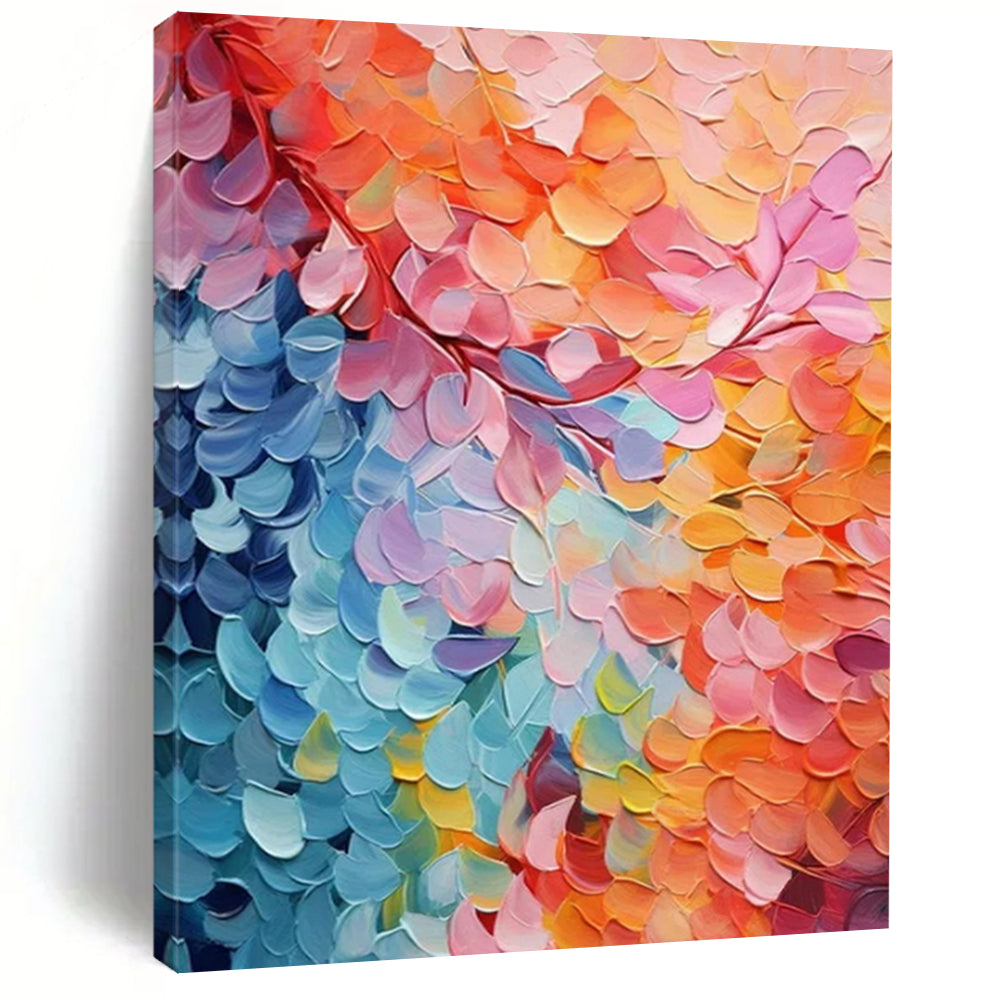 “Colorful Leaf Canopy” - Impasto Landscape Painting On Canvas PT2219