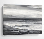 “Monochromatic Seascape” - Monochromatic Landscape Painting, Great for Minimalist Coastal Home & Contemporary Office DKS632
