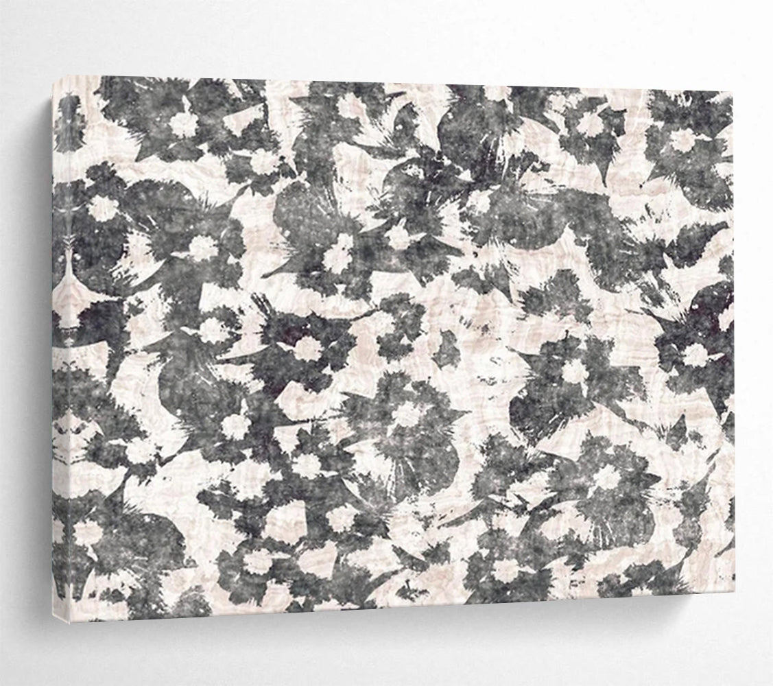 “Monochrome Floral Pattern” - Graphic Print on Canvas PT1491