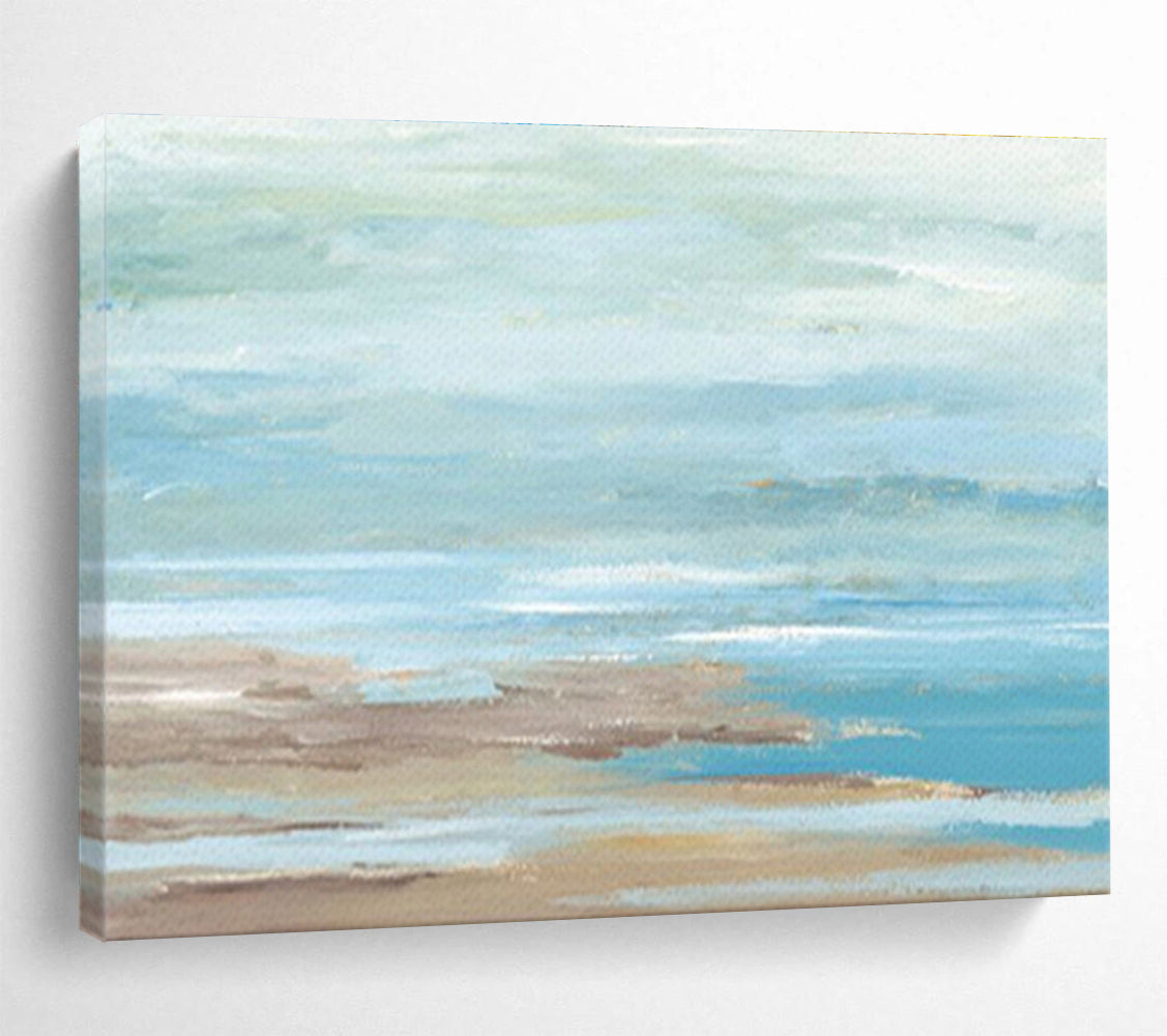 “Coastal Hues” - Serene Beach Landscape Painting On Canvas DKS421