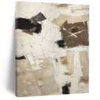 Brown and White Geometric, "Neutral Mosaic" – Abstract Geometric Painting On Canvas PS0974