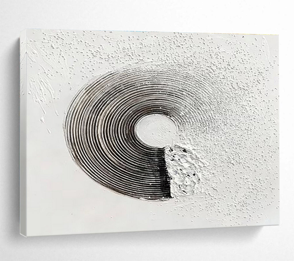 Black & White Groove: Monochromatic Abstract Textured Painting for Minimalist Studio & Music - Lovers’ Den DKS645