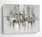 “Monochrome Cityscape” - Abstract - Urban Painting On Canvas PT1551