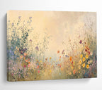 “Misty Wildflower Reverie” - Soft Pastel Floral, Impressionistic Field Painting On Canvas DKS693
