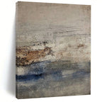 “Gray - Blue - Brown Textured Coastal” - Serene Abstract Painting On Canvas PS0129