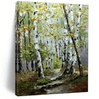 Colorful Birch Forest, Impressionistic Style, Oil Painting On Canvas PT2093