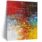 “Vibrant Abstract Chaos” - Bold Colors & Dynamic Lines Painting On Canvas DS254