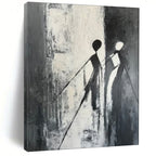 “Silhouettes in Black and White” - Minimalist Abstract Painting On Canvas PT1996