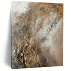 “Gray and Gold Abstract” - Textured Abstract Painting On Canvas PT2247