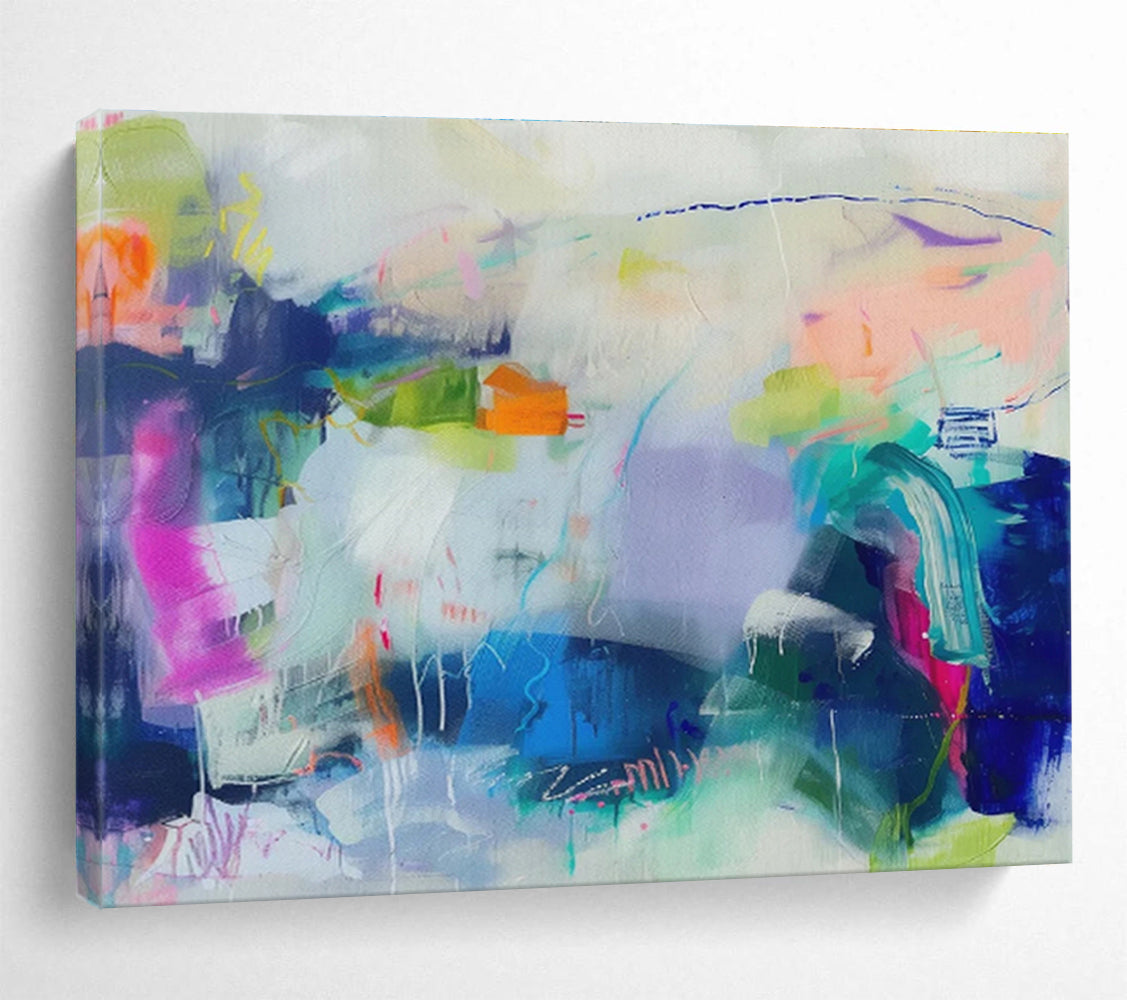 “Colorful Abstract Chaos” - Dynamic Abstract Painting On Canvas DKS495