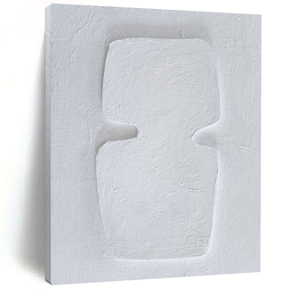 All - White Textured, "Pure Silhouette" – Textured Abstract Painting On Canvas PS0994