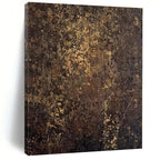 “Brown - Gold Textured Abstract” - Brown, Gold Textured Abstract Painting On Canvas PS0448