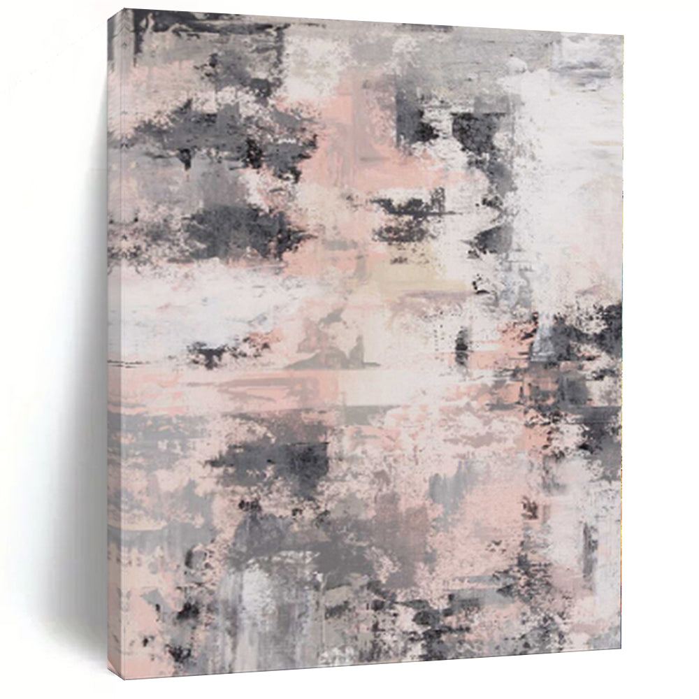 “Blush - Gray Abstract” - Urban Abstract Painting On Canvas PS0068