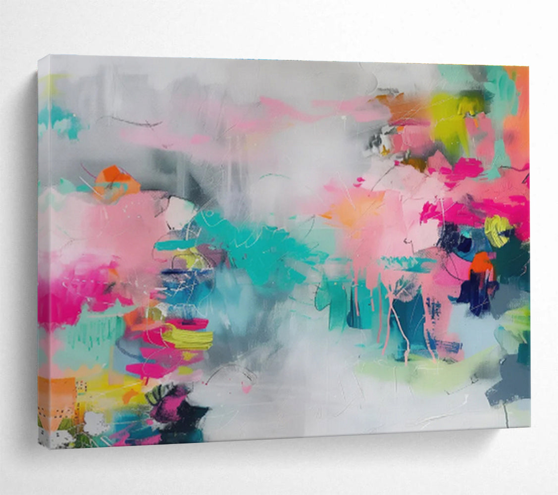 “Soft Color Splash” - Subtle Abstract Painting On Canvas DKS475