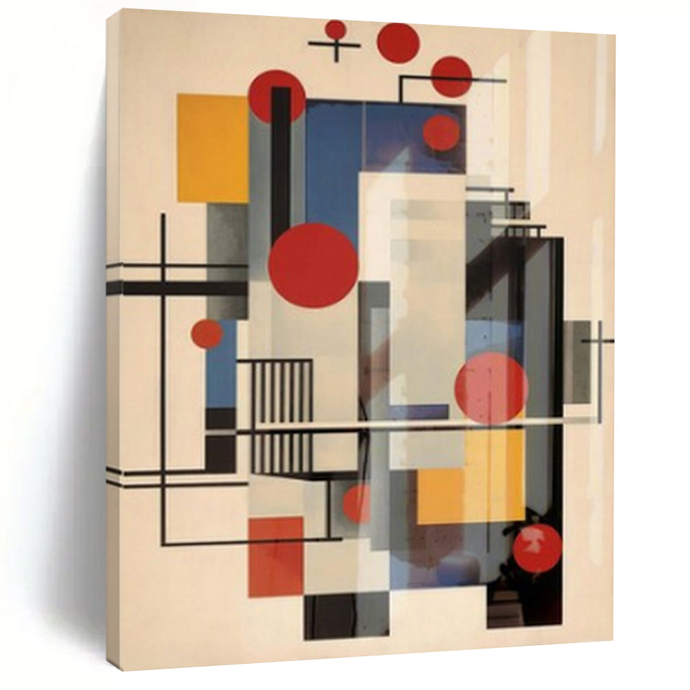 Colorful Geometry, "Constructivist Collage" – Abstract Geometric Painting On Canvas PS1042