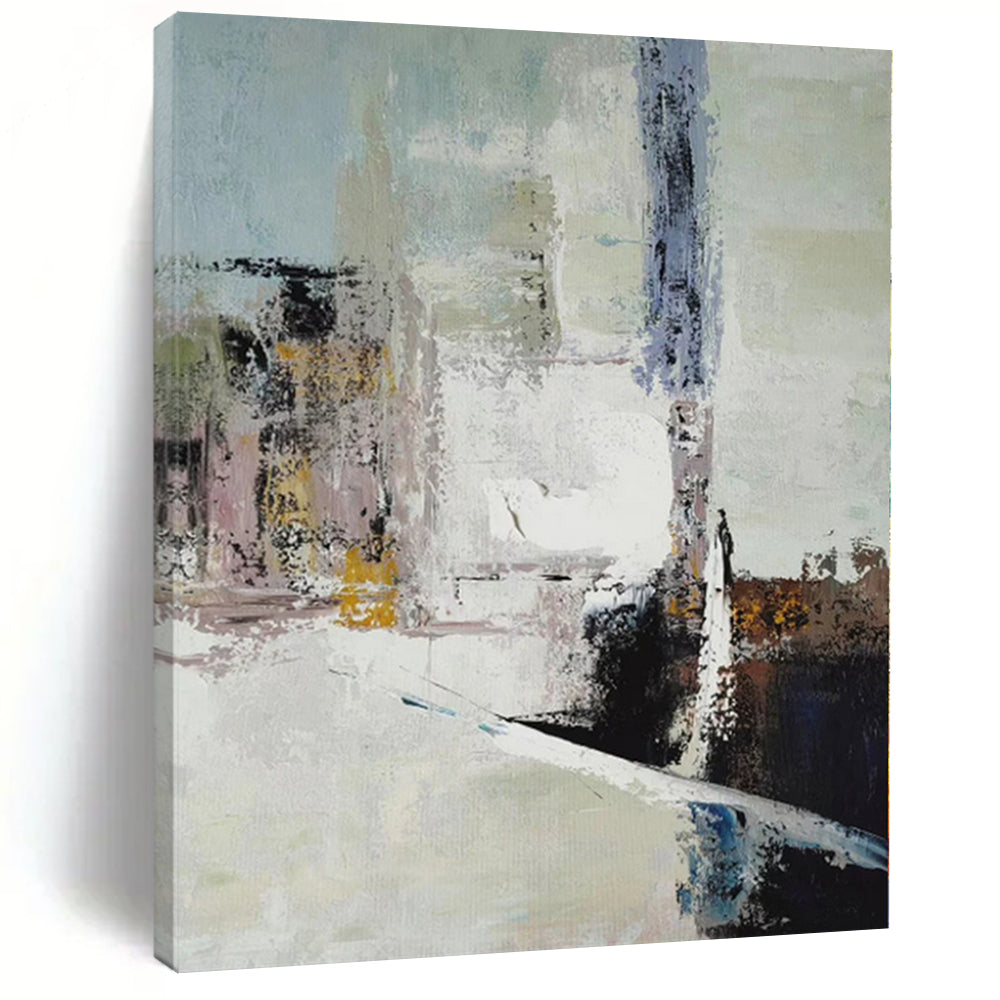 “Multi - Color Abstract Subtle Shapes” - Quiet Abstract Painting On Canvas PS0352