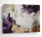 “Purple And Gold Abstraction” - Opulent Abstract Painting On Canvas DKS508
