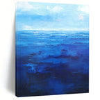 “Deep Blue Sea Abstraction” - Expressive Ocean Painting On Canvas DS345