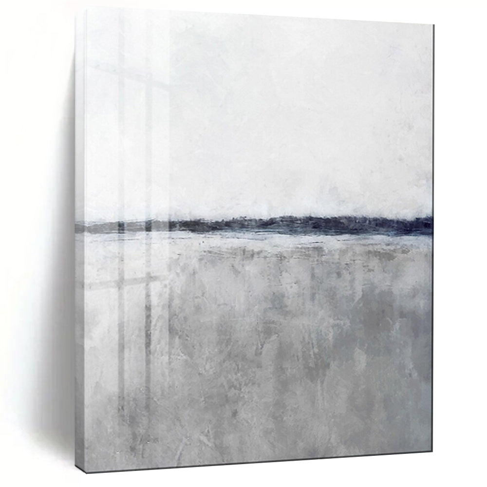 “Monochrome Coastal Horizon” - Minimalist Painting On Canvas PT2024