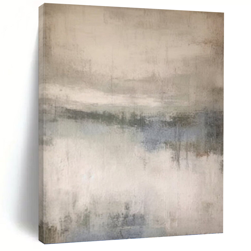 “Gray - Toned Misty Landscape” - Landscape, Atmospheric - Styled Painting On Canvas PT1667