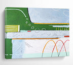 “Green And Blue Abstract Playground” - Abstract Painting On Canvas DKS565