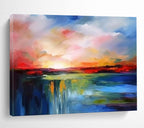 “Vibrant Waterfall Horizon” - Oil Painting, Landscape PT1596