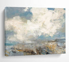 “Blue - Gray Abstract Seascape” - Textured Horizon “Skyline Surf” Painting On Canvas PT1665