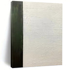 “Green - White Textured Script” - Textured Abstract Painting On Canvas PT1181